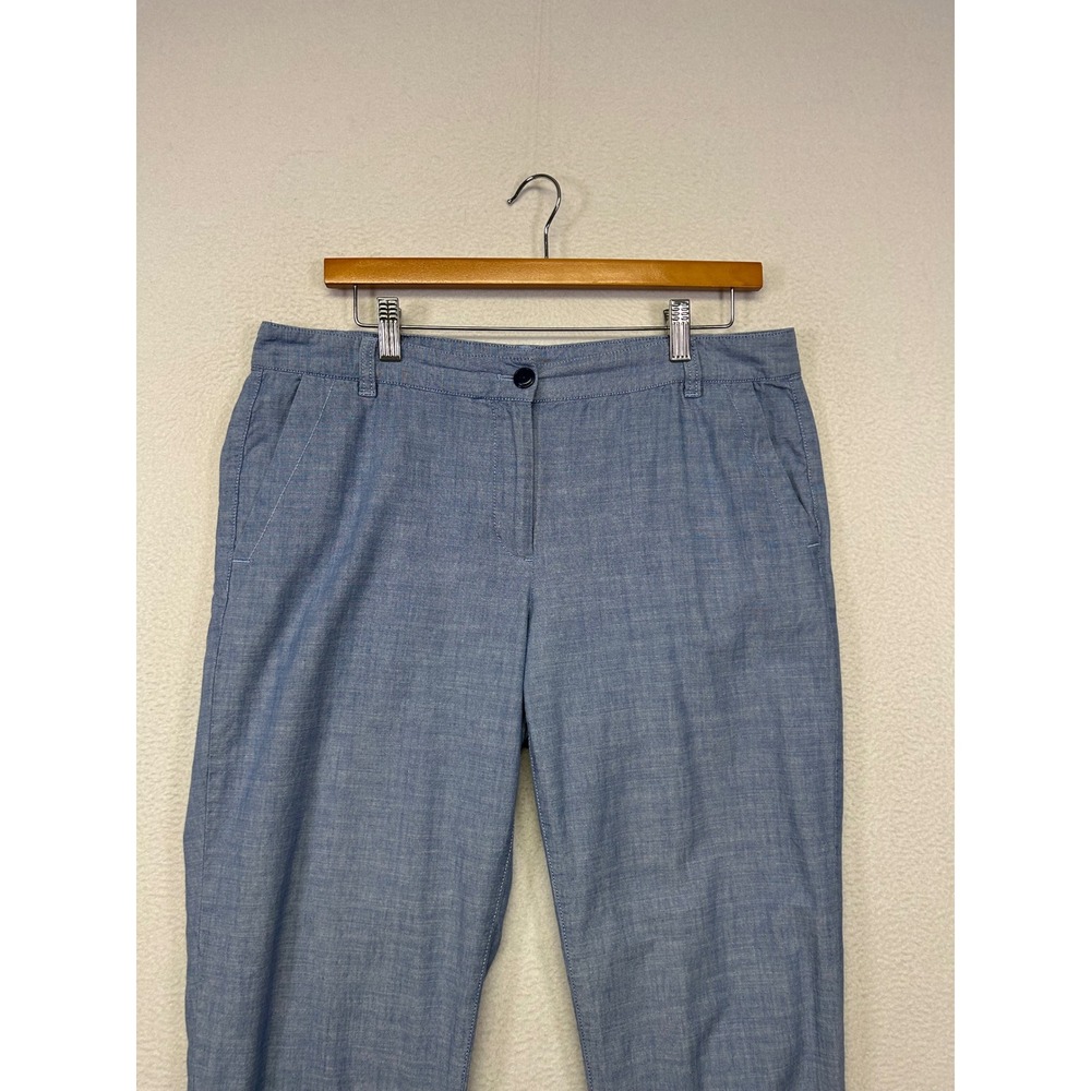 Coastal Preppy Talbots Womens 10 Blue The Weekend Chino Pants Minimalist Hampton - Picture 9 of 11